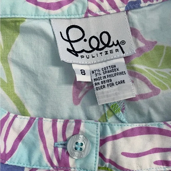 Lilly Pulitzer Floral Crop Pants Women’s 8 Cotton Straight Leg - Picture 7 of 7
